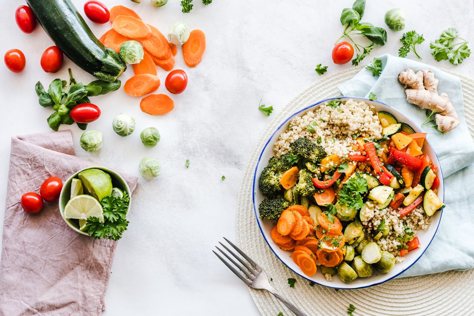 Fresh healthy salad plate with colorful vegetables